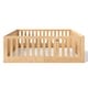 preview thumbnail 18 of 37, Queen Size Montessori Floor Bed with Door & High Fence, Solid Wood Low-Profile Sleep and Play Bed Frame