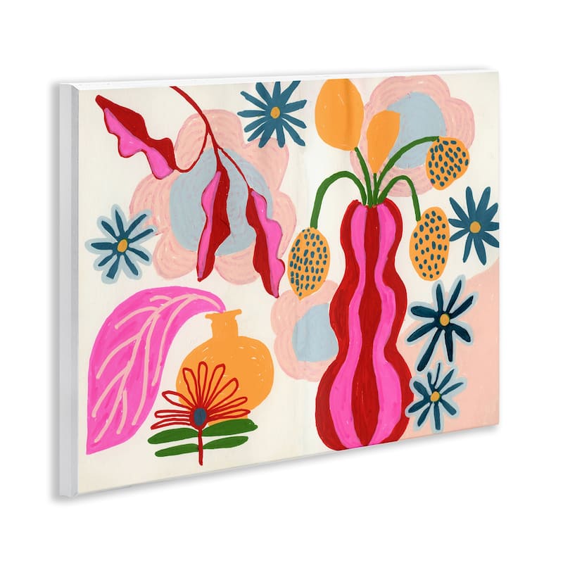 Stupell Eclectic Mod Flower Vases Wall Plaque Art Design By Suzanne Allard