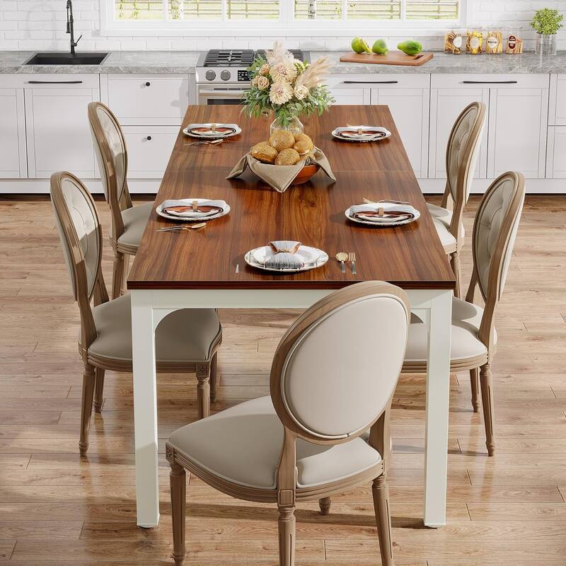 78.7" Rectangular Dining Table, Wood Kitchen Table for Home, Restaurant, Cafe, Office, Apartment, Bakery