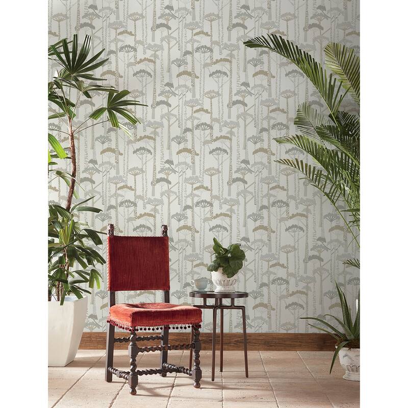 A-Street Prints Unify Metallic Forest Wallpaper