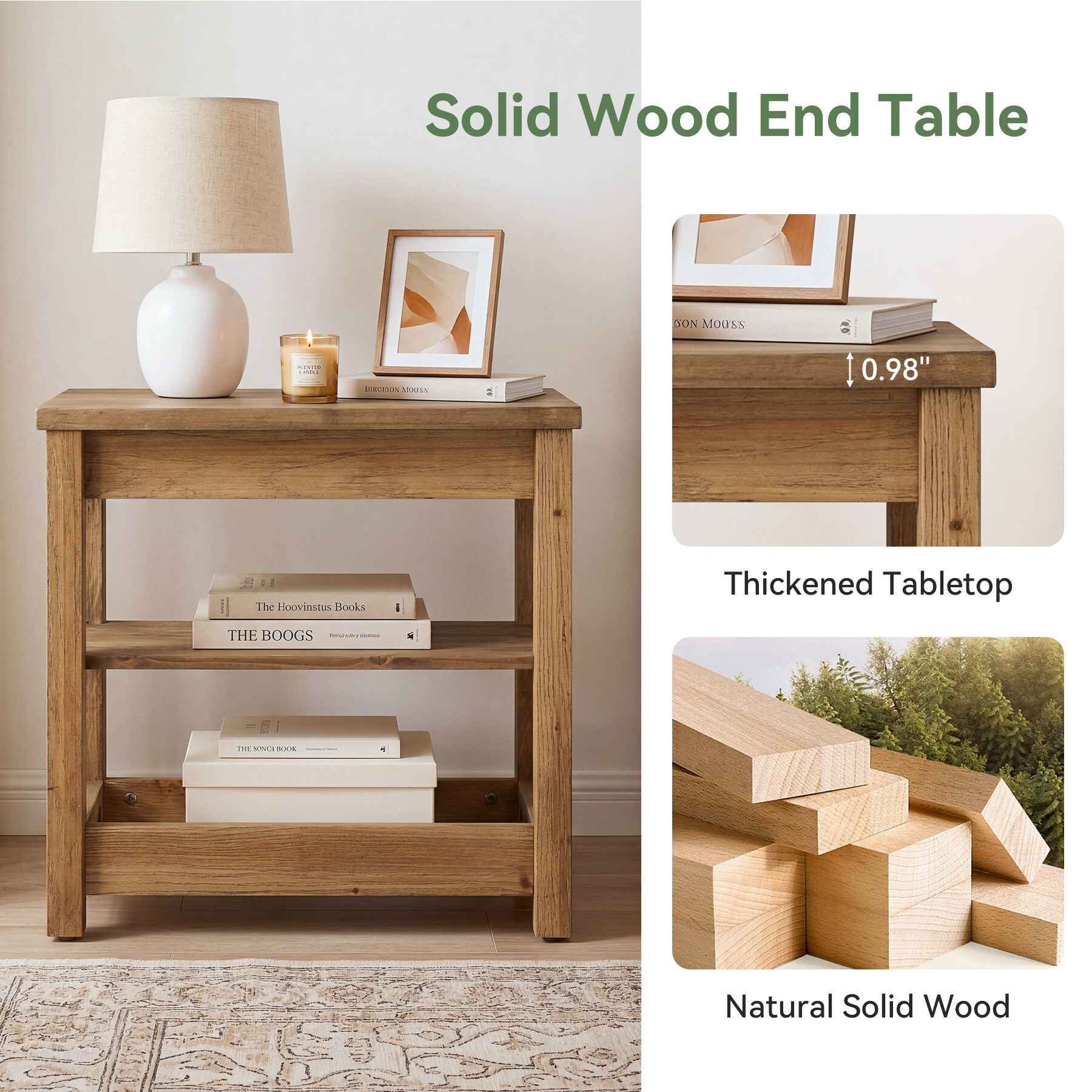 サイドテーブル・ナイトテーブル・ローテーブル JOURNAL STANDARD FURNITURE SIDE TABLE Solid Wood Narrow End Table, Side Table Nightstand with Storage