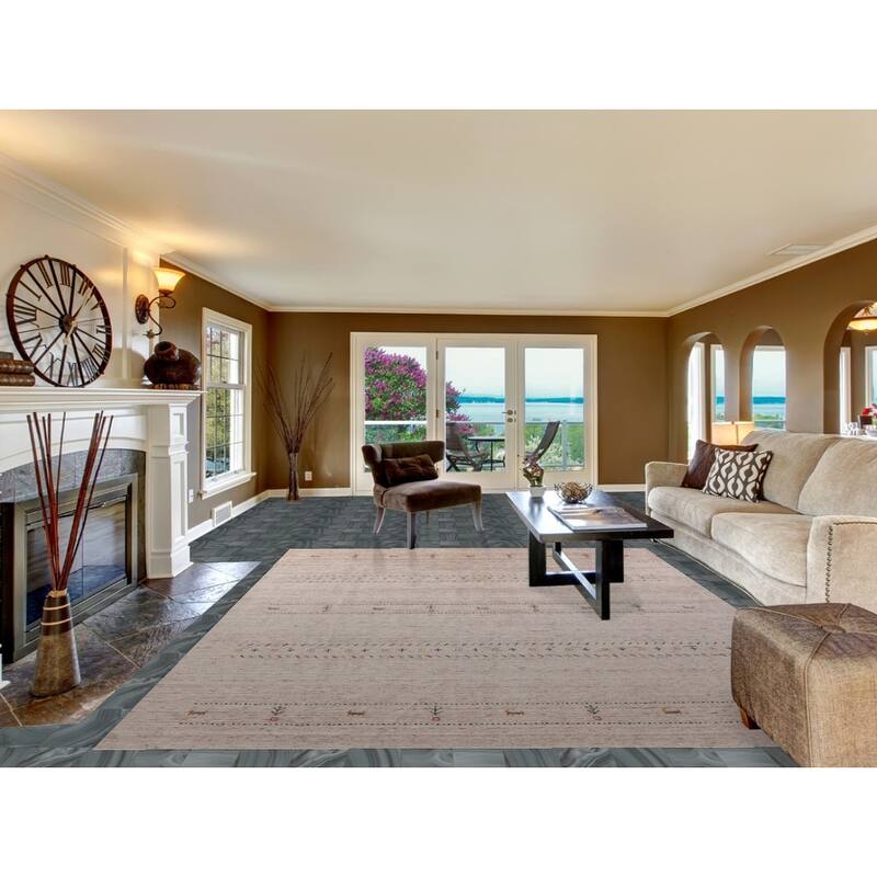 Hand Knotted Oriental 100% Wool Carpet Tribal Animal Pictorial Pink Gabbeh Area Rug - 11' 5'' X 8' 9''