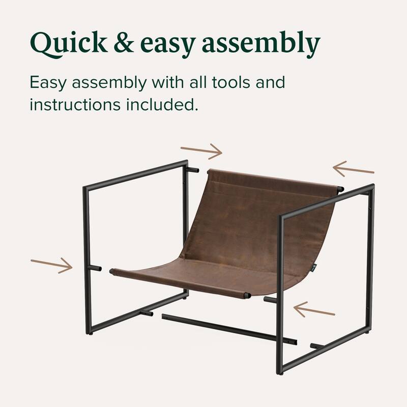 Priage by ZINUS Faux Leather Sling Accent Chair