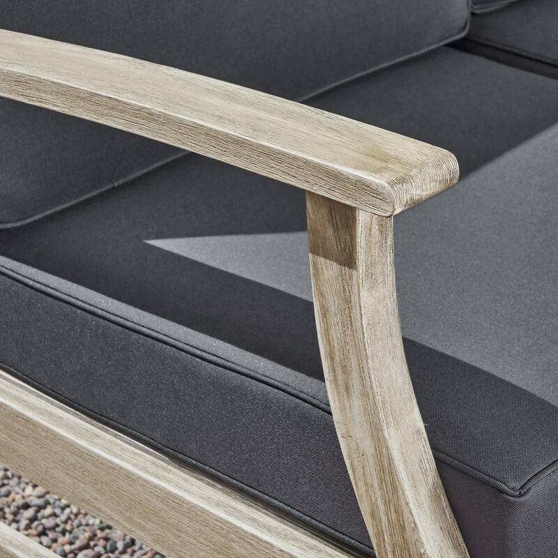 Perla Outdoor Acacia Wood Club Chair (Set of 2) by Christopher Knight