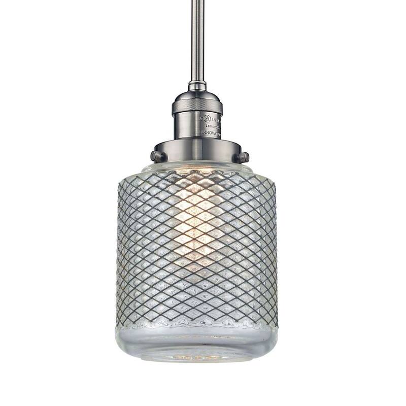 Innovations Lighting Stanton Single Light 6" Wide Mini Pendant with - Brushed Satin Nickel / Vintage Wire Mesh