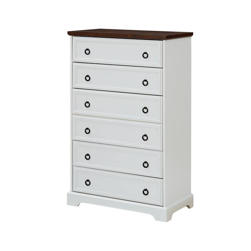 48" Tall Vertical Dresser Chest of Drawers, 6 Drawer Dresser for Bedroom