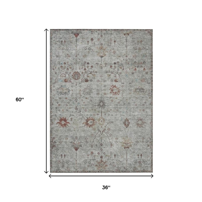 HomeRoots Floral Traditional Rectangle Outdoor Rug