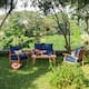 Option Natural Teak/Navy Cushion