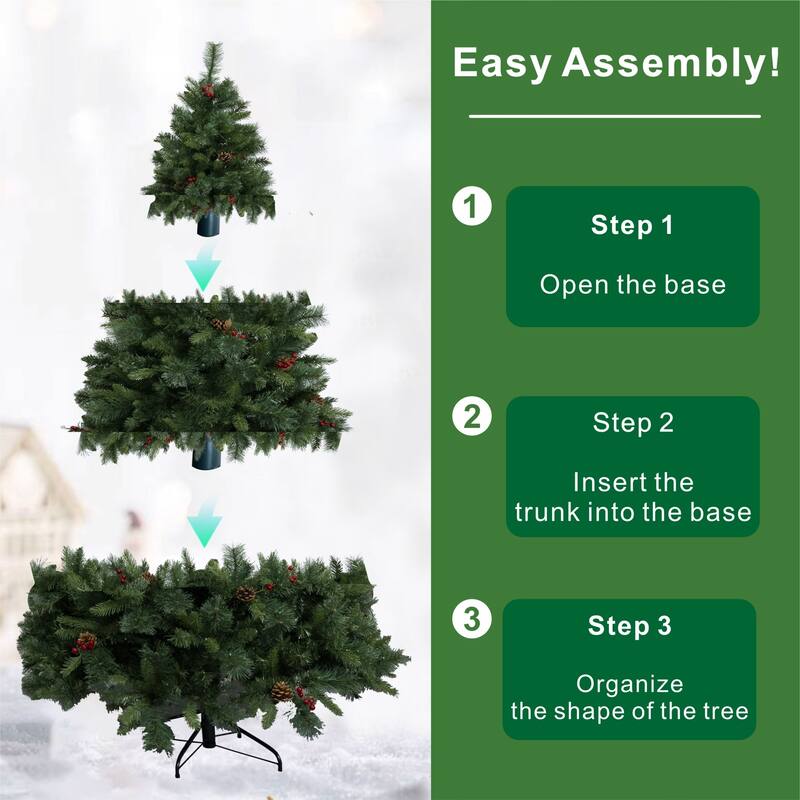 6FT Artificial Lush Christmas Tree with Realistic Foliage for Holiday Decor