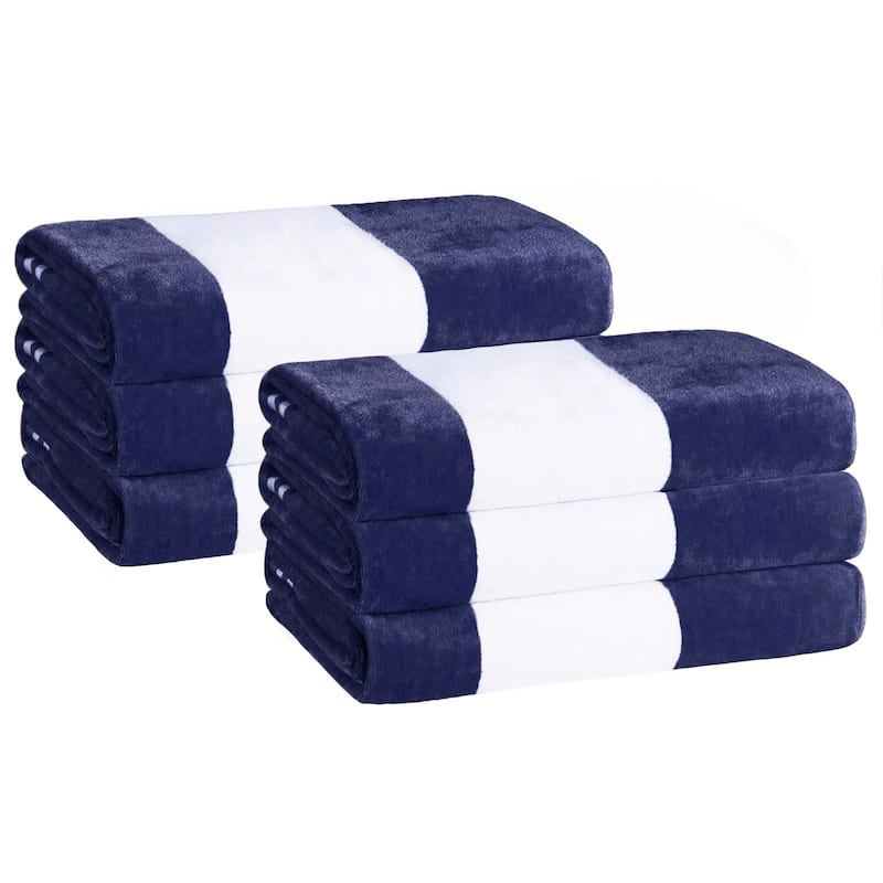 Cabana Stripe Oversized Cotton Beach 6 Piece Towel Set by Superior