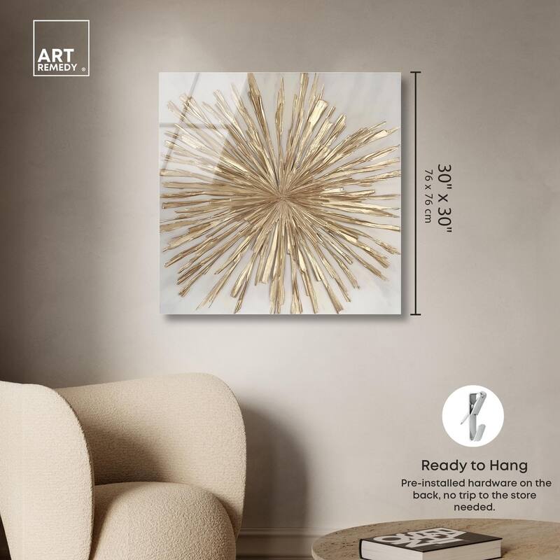 Golden Zenith Acrylic by Art Remedy, Ready to Hang