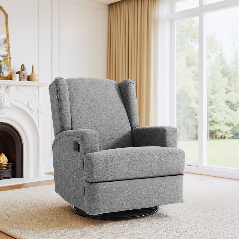 UIXE Upholstered Modern Swivel Glider Rocker Recliner