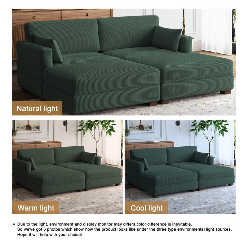 Sectional Sofa Set Modular Couch with Ottomans