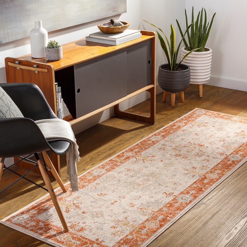 Livabliss Divya Traditional Oriental Area Rug - Burnt Orange - 2' 7" x 10'