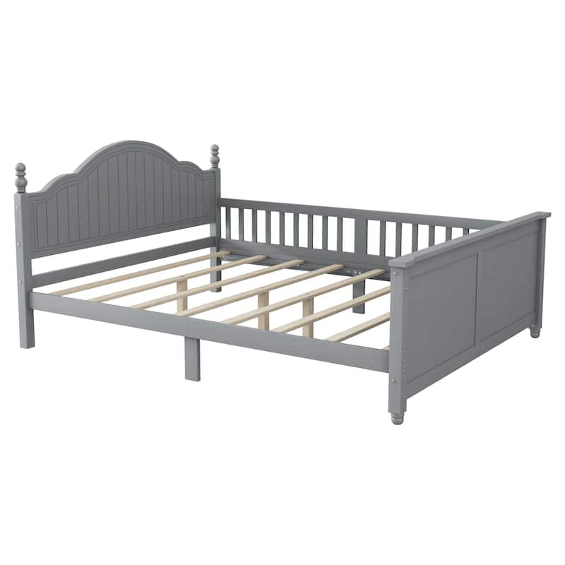 Full Size Bed For Kids, Wood Full Platform Bed with Headboard and Footboard