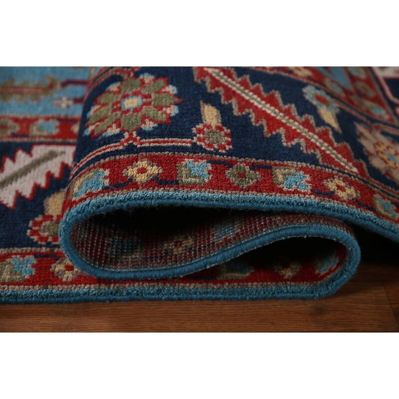 Light Blue Oushak Oriental Area Rug Hand-Knotted Wool Carpet - 8'2"x 9'10"
