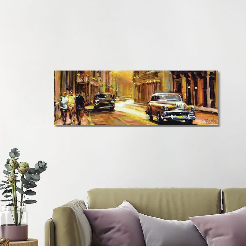iCanvas "Golden View" by Richell Castellon Canvas Print - 16x48x1.5