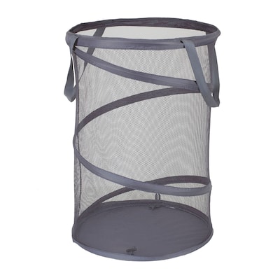 Household Essentials Pop-Up Mesh Laundry Hamper, Charcoal