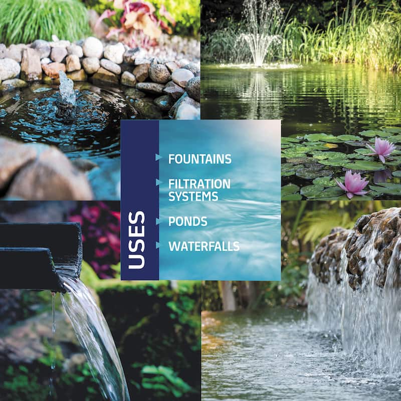 Alpine Corporation Submersible Water Pump with 33 FT Cord for Ponds, Fountains, Waterfalls & Water Circulation