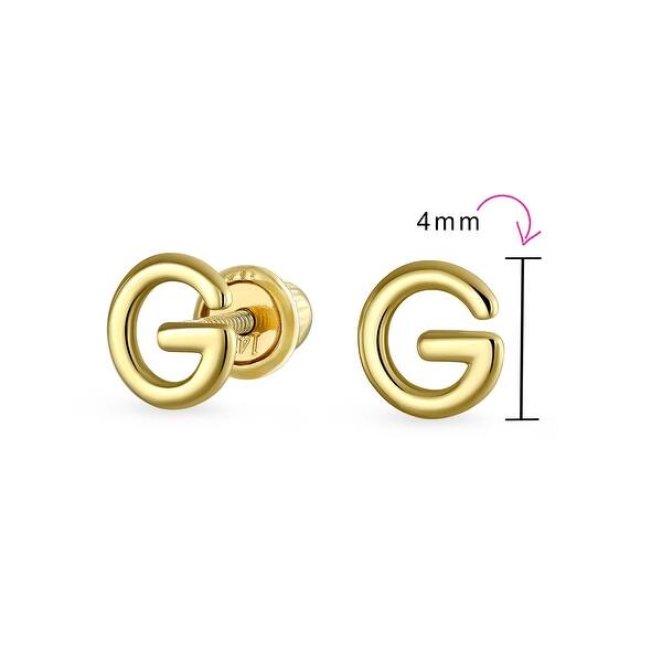 Shop A Z Geometric Alphabet Letter Initial Stud Earrings Real 14k Gold On Sale Overstock 31690816