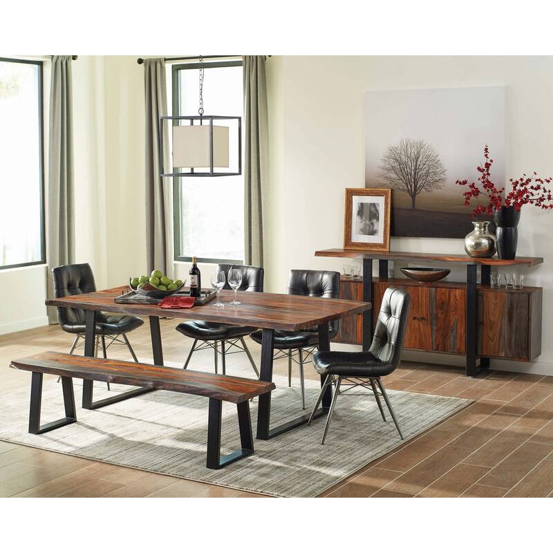 Ditman 80-inch Live Edge Dining Table Grey Sheesham
