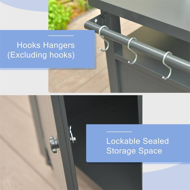Grill Carts Outdoor Storage Cabinet with Wheels,Kitchen Island