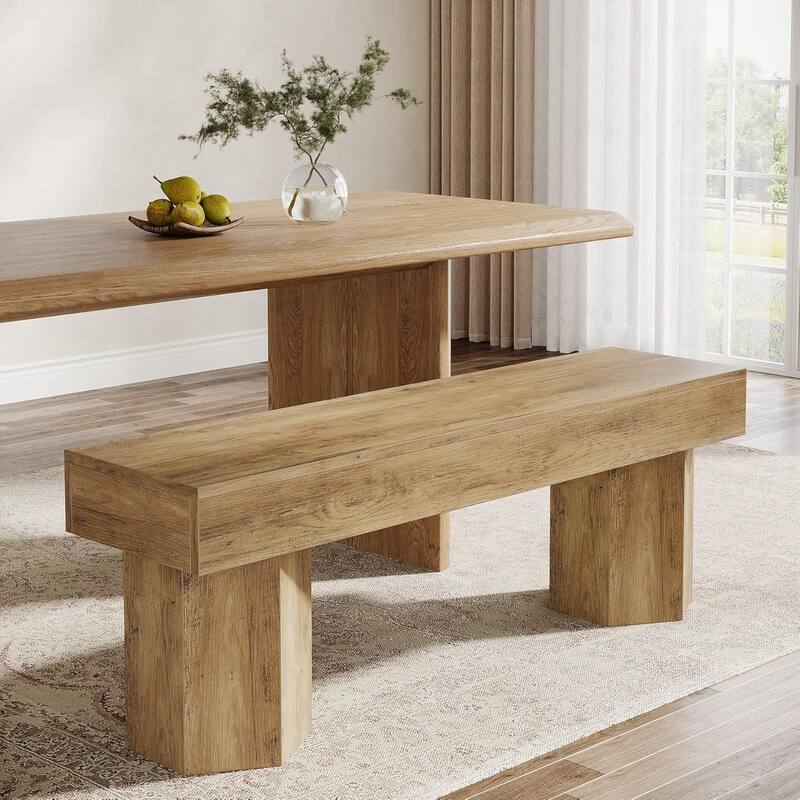 41" Farmhouse Wooden Entryway Bench, Indoor End of Bed Bench - 41.43" W x 11.81" D x 17.72" H