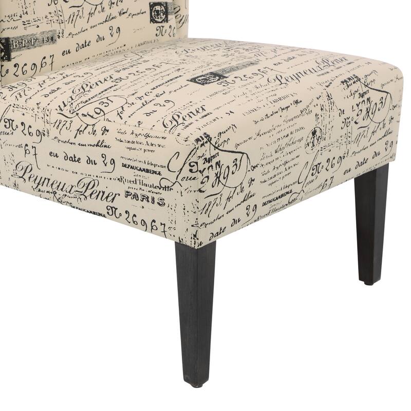 HOMCOM Upholstered Armless Accent Chair, Leisure Side Chair with Wingback