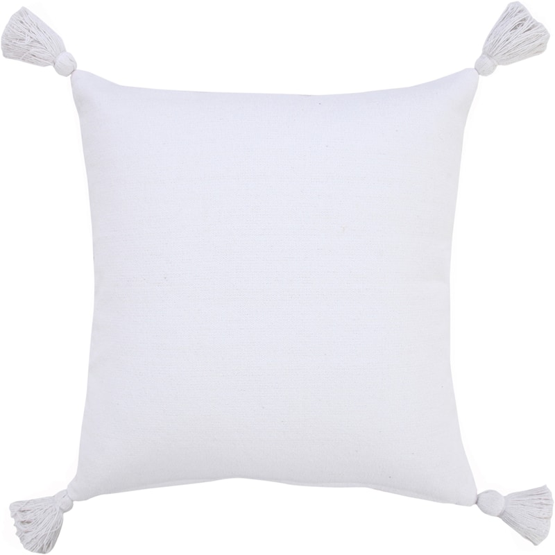 HomeRoots 20" X 20" White 100% Cotton Zippered Pillow