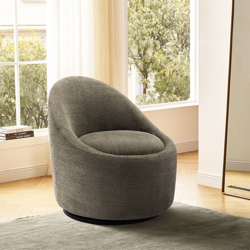 Swivel Accect Chair with Hidden Storage Upholstered Fabric Chair - 1 PCS - Green