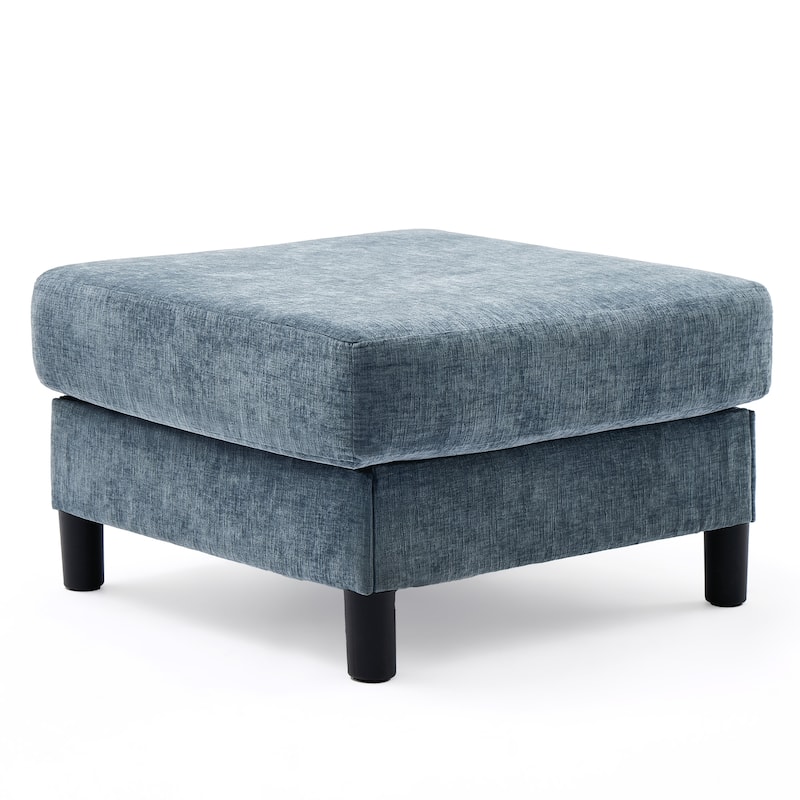Chenille Upholstered Square Ottoman Footrest