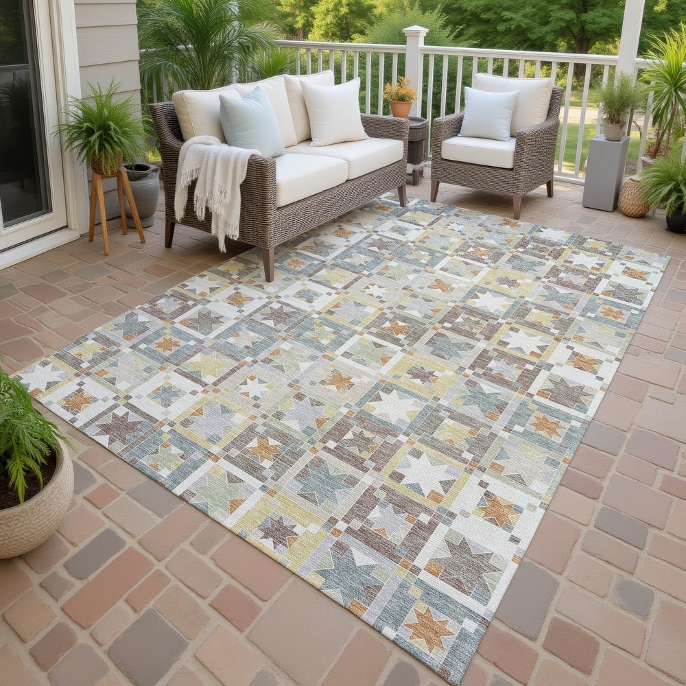Machine Washable Indoor/ Outdoor Global Goddard Chantille Rug