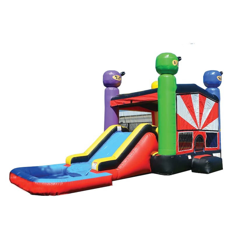 HeroKiddo Ninja Warrior Commercial Grade Inflatable Bounce House & Slide Combo for Kids and Adults (with Air Blower)