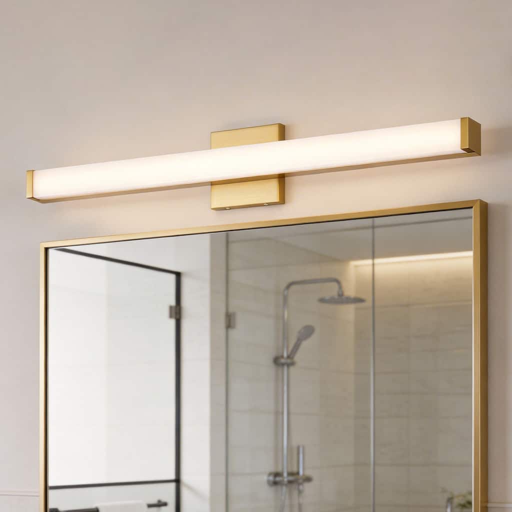 Modern Integrated LED Vanity Light Bar - 6 Variants (24in/30in, Matte Black/Brushed Nickel/Gold), 3000K, Damp Rated for Bathroom