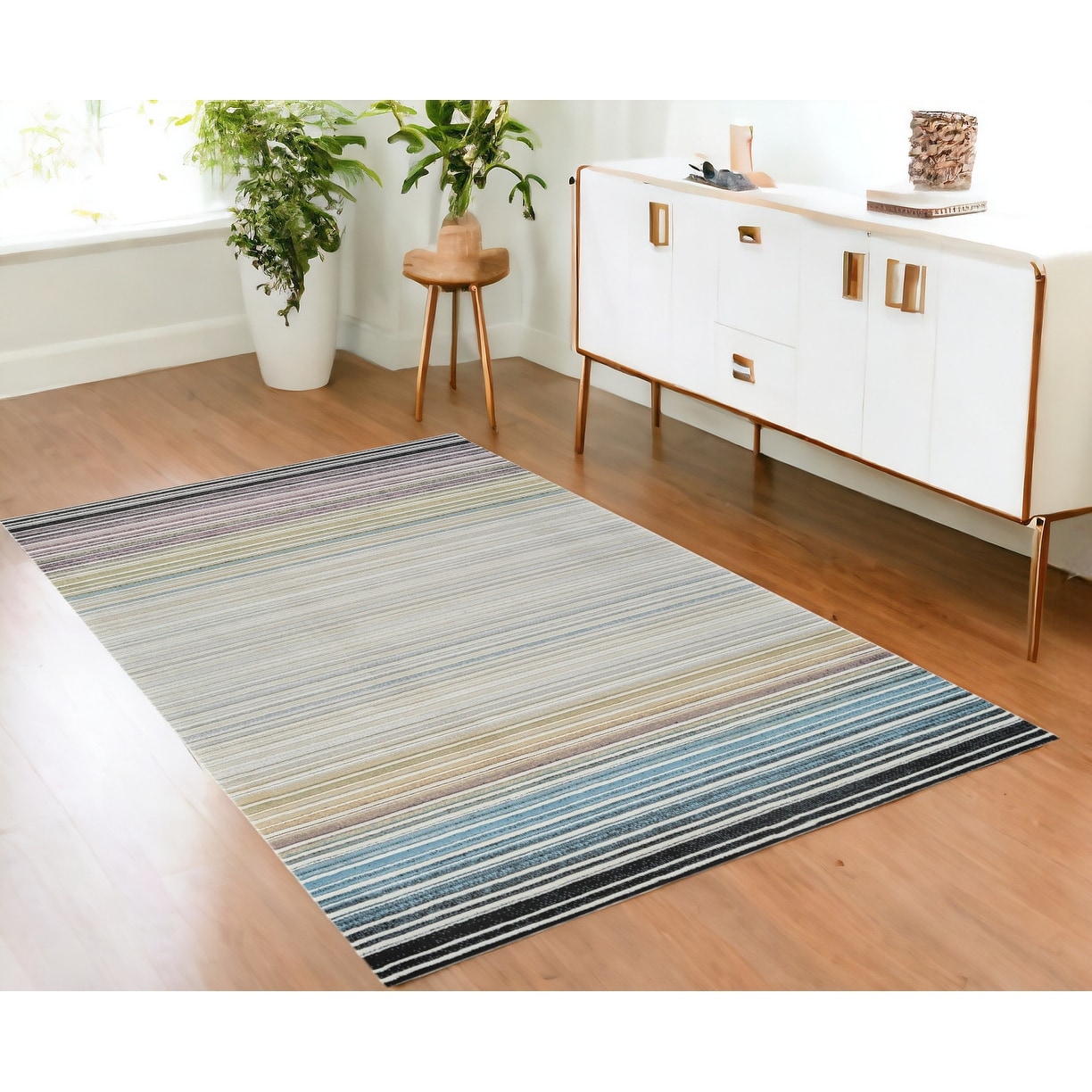 Popu Biko Distressed Abstract Modern Stain Resistant Woven Durable Area Rug By HomeRoots