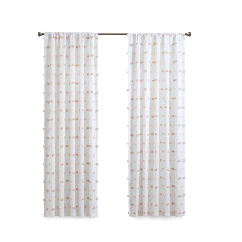 Intelligent Design Sophie Pom Pom Embellished Single Window Panel