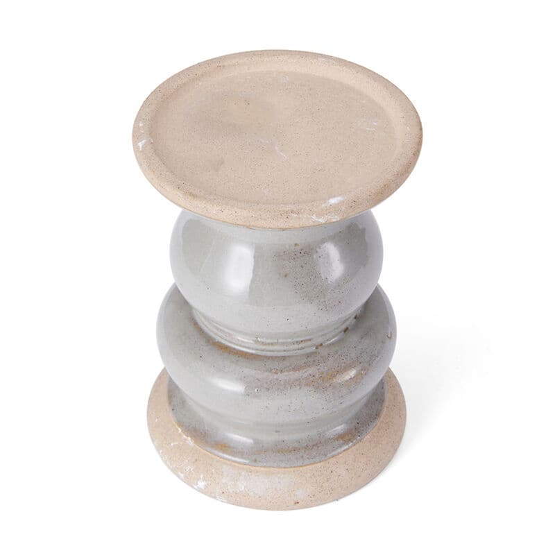Elements Gray Ceramic Candle Holder, 6 Inch