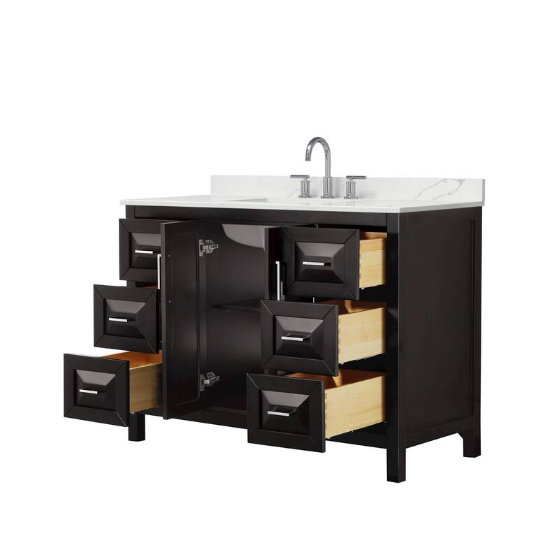 Daria 48-inch Single Vanity, 3 Hole Quartz Top
