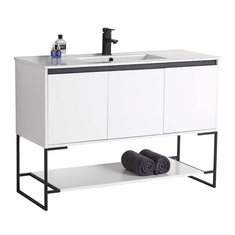 Fine Fixtures Urbania Collection Bathroom Vanity - 48" - Single Sink - White