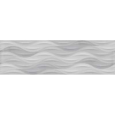 Apollo tile 12" x 40" Ripple Matte Gray Ceramic Tile (15.93 sq ft/case) - 5 Pack