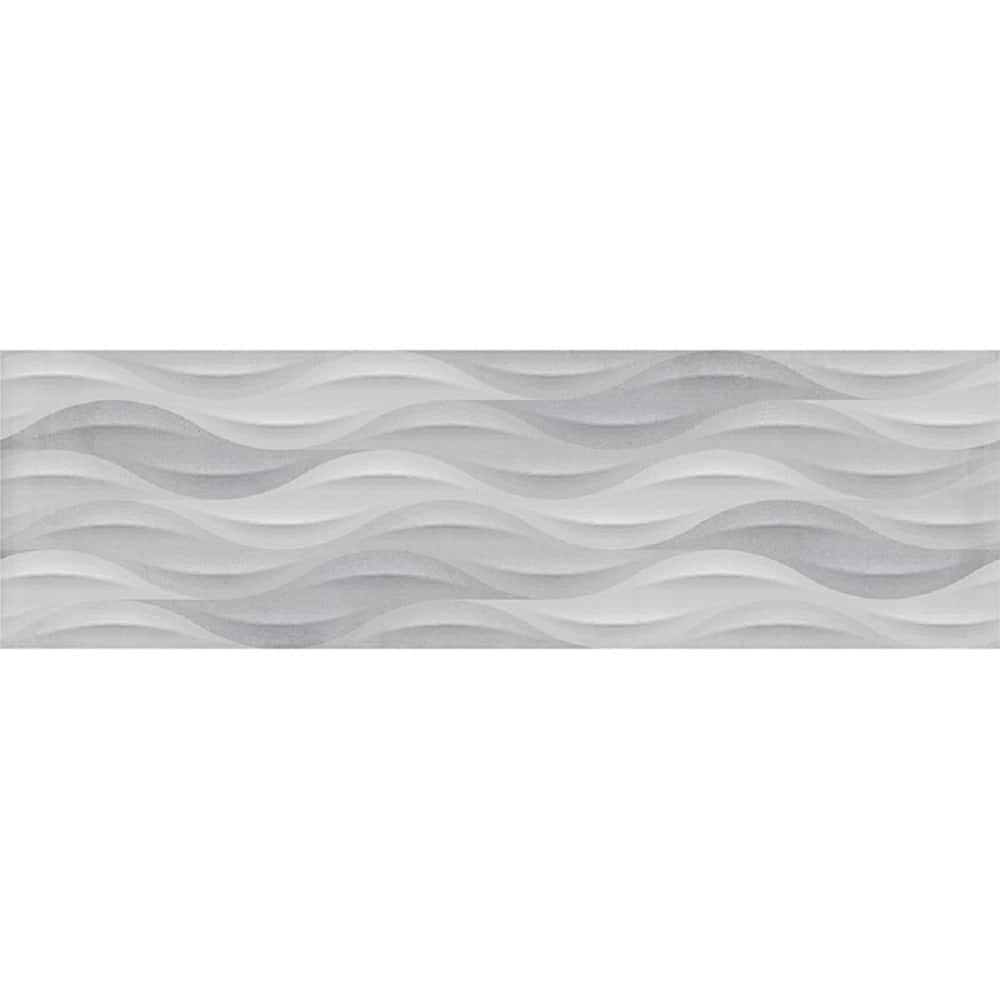 Apollo tile 12" x 40" Ripple Matte Gray Ceramic Tile (15.93 sq ft/case) - 5 Pack