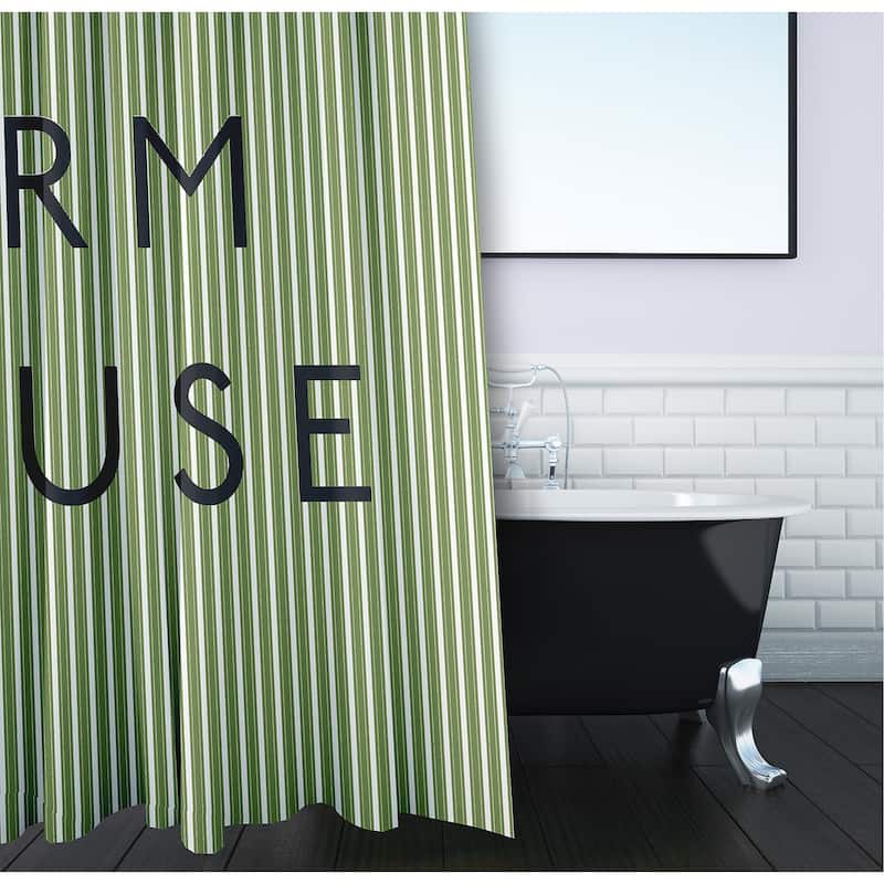 Farmhouse Ticking Shower Curtain