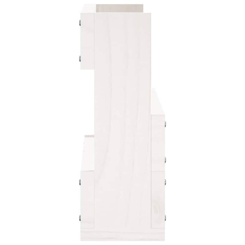 vidaXL Wall-mounted Shoe Rack Set of 2 White Solid Pine Wood - 3.5 x 23.2 x 9.1 in