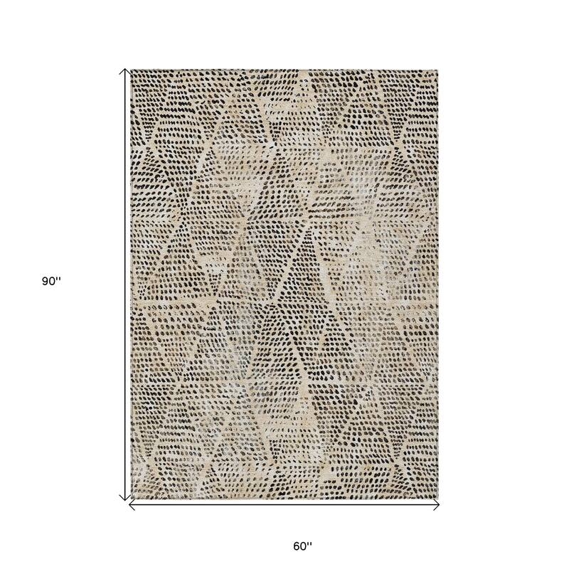 HomeRoots Geometric Transitional Rectangle Outdoor Rug