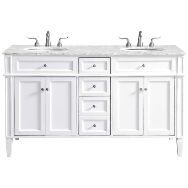 slide 2 of 11, Elegant Lighting VF12560D Park Avenue 60" Free Standing Double Basin White - Painted