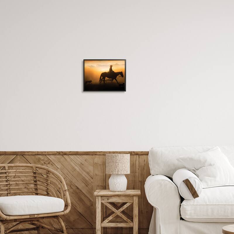 Stupell Western Horse at Sunset Framed Giclee Art Design by PBurchettePhoto