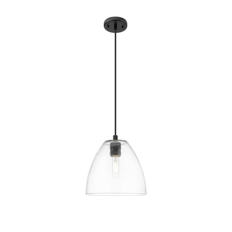 Innovations Lighting Downtown Urban - Crown Point - 1 Light 9" Bristol Cord Hung Pendant - Clear/Matte Black