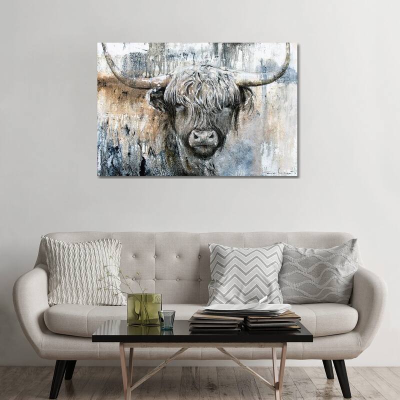 iCanvas "Highland Cow II" by Studio Paint-Ing Canvas Print - 32x48x1.5