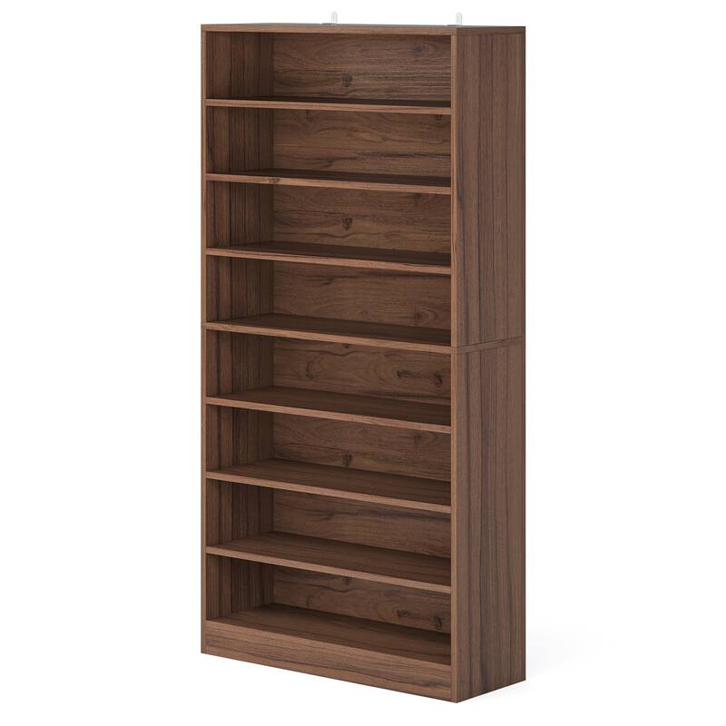 Wood Shoe Cabinet, Freestanding Shoe Storage Cabinet, Open Storage Shoe Organizer Entryway Shoe Rack Cabinet