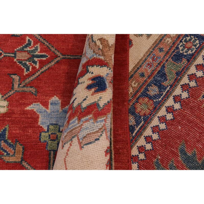 Tribal Kazak Isai Red/Beige Wool Rug - 10'2'' x 13'11''